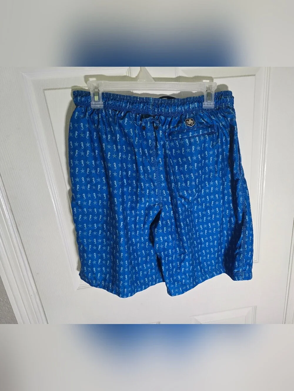 Nat Nast Mens Blue Boardshorts with Lining Swim Trunks Large